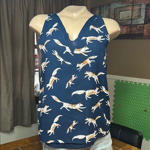 Cooper & Ella Stylish Fox Print V-Neck Top